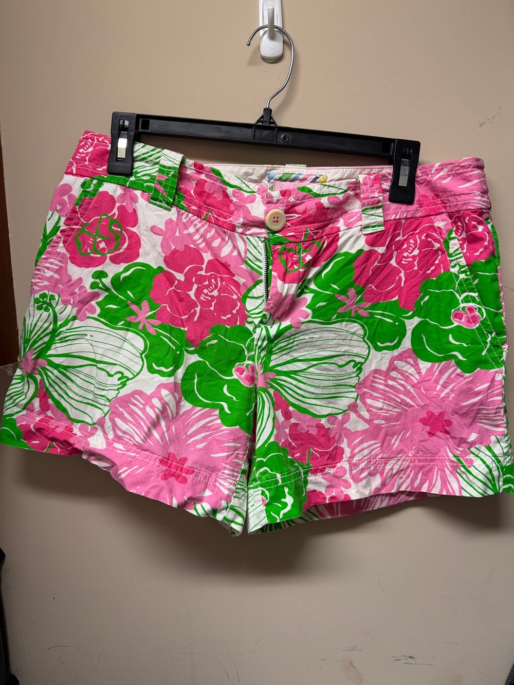 Women’s Floral Print Cotton Shorts - Pink & Green